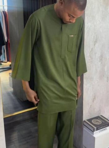 Loose fitted olive green top